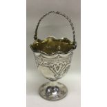 An attractive Victorian silver tall sugar basket d