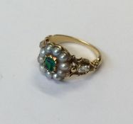 A good quality emerald, pearl and diamond Antique