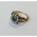 A good quality emerald, pearl and diamond Antique