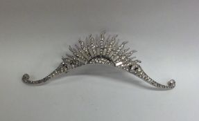 An attractive paste sunburst tiara with hair slide