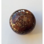 A good quality tortoiseshell inlaid cylindrical bo