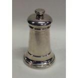 An unusual silver plated tapering pepper grinder.
