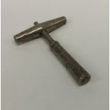 A Georgian silver bright cut corkscrew of typical