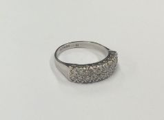 A good diamond two row half eternity ring in 18 ca