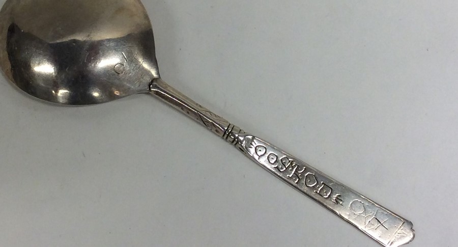 An unusual Antique Norwegian silver spoon decorate - Image 3 of 3