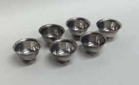 A rare set of six Georgian miniature silver bowls