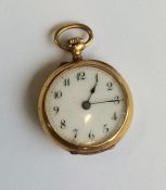 A high carat gold diamond fob watch together with