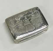 A Georgian silver bright cut purse shaped vinaigre