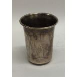 An unusual Russian silver tapering goblet. Punched