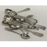 A set of four silver fiddle pattern coffee spoons