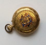 A heavy 18 carat gold English pocket watch with en