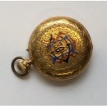 A heavy 18 carat gold English pocket watch with en