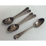 An attractive set of six decorative silver coffee