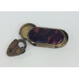 An unusual Antique tortoiseshell and brass double