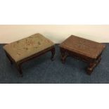 Two Antique footstools. Est. £20 - £30.