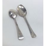 A pair of Georgian bottom marked spoons of Hanover