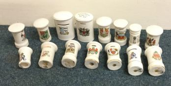 A collection of novelty Goss souvenir letter boxes