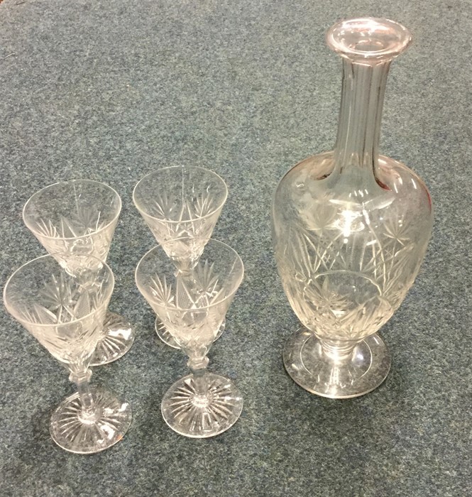 A set of four cut glass spirit glasses together wi - Image 2 of 2