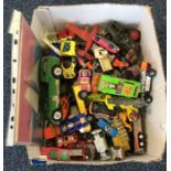 A box containing numerous preloved die-cast MATCHB