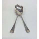 A pair of Hanoverian pattern silver tablespoons. L
