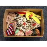 A box containing various items of Sindy, Barbie an