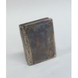 A Georgian silver snuff box in the form of a book