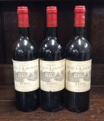 Three x 75 cl bottles of French red wine as follow
