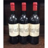 Three x 75 cl bottles of French red wine as follow