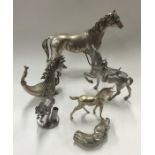 A selection of novelty silver plated model horses