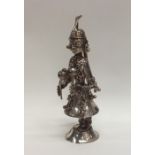 A Continental cast silver figure of an Indian lady