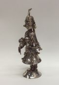 A Continental cast silver figure of an Indian lady