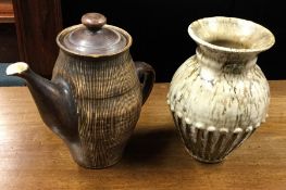 RAY MARSHALL: An unusual pottery water jug togethe