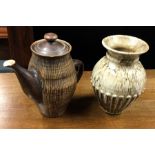 RAY MARSHALL: An unusual pottery water jug togethe