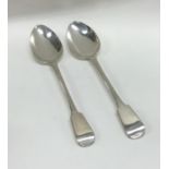 A good pair of large silver basting spoons. London