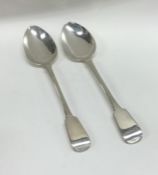 A good pair of large silver basting spoons. London