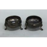 A pair of Georgian silver salts of typical design.