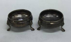 A pair of Georgian silver salts of typical design.