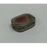 An attractive silver and agate hinged top vinaigre