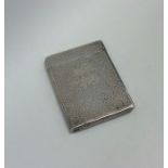 A Victorian silver card case with hinged top. Birm