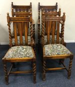 A set of six oak barley twist chairs. Est. £30 - £