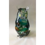 MURANO: A massive glass figure of an owl in seated