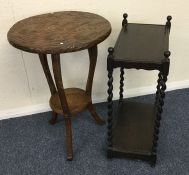 A small carved circular occasional table together