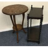 A small carved circular occasional table together