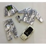 ACTION MAN: A silver coloured moon suit together w