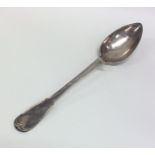 A heavy French silver fiddle pattern basting spoon