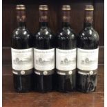 Four x 750 ml bottles of French red wine as follow