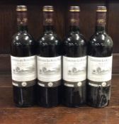 Four x 750 ml bottles of French red wine as follow