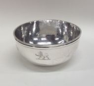 A Continental silver bowl with coin insert and cre