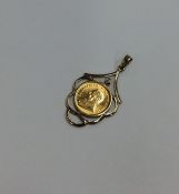 A 1997 1/10 Krugerrand pendant. Approx. 5.2 grams.