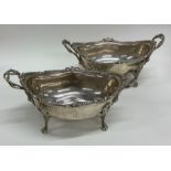 A good pair of Georgian silver butter dishes with